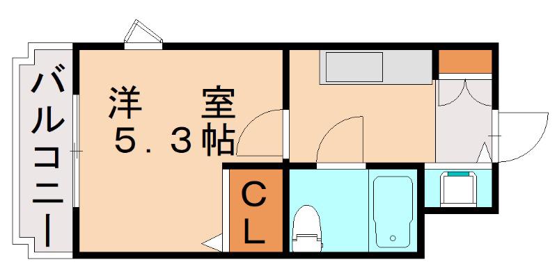 メゾン・ド・青山(1K/2階)の間取り写真
