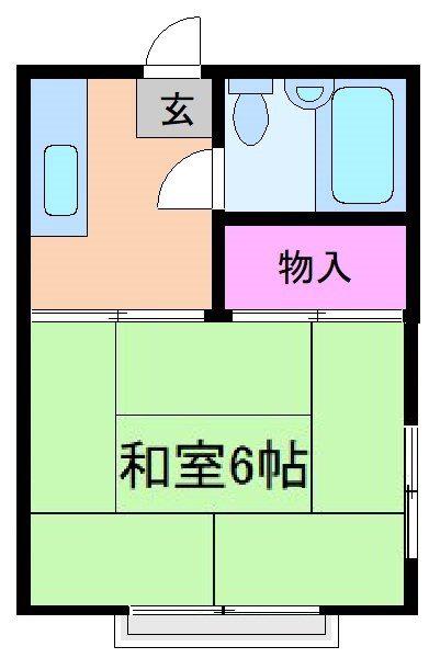 パルウッドすわ(1K/1階)の間取り写真