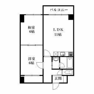 マンションえむず(2LDK/5階)の間取り写真