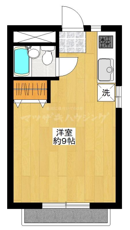 フラットかちどき(ワンルーム/2階)の間取り写真