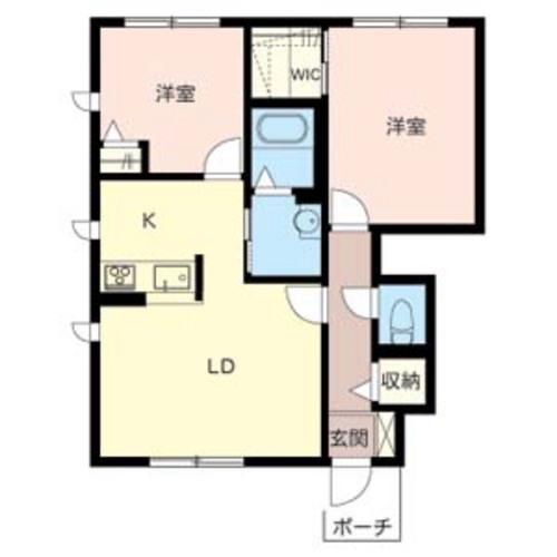パルテール加古川 A棟(2LDK/1階)の間取り写真