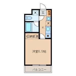 グランパパス(1K/1階)の間取り写真