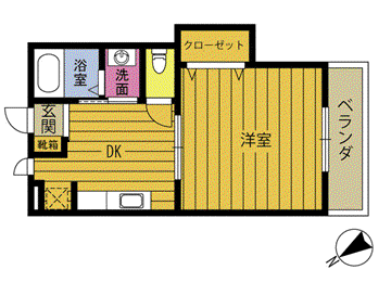 AOWA A(1DK/1階)の間取り写真