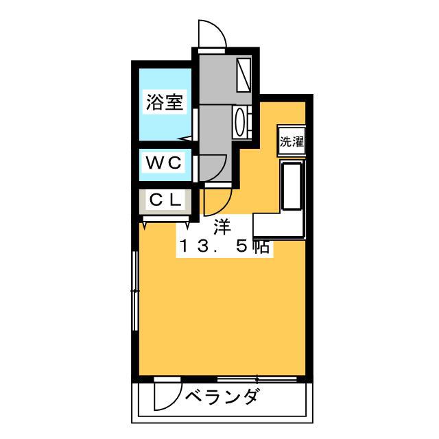 パラドール佐藤(1K/6階)の間取り写真