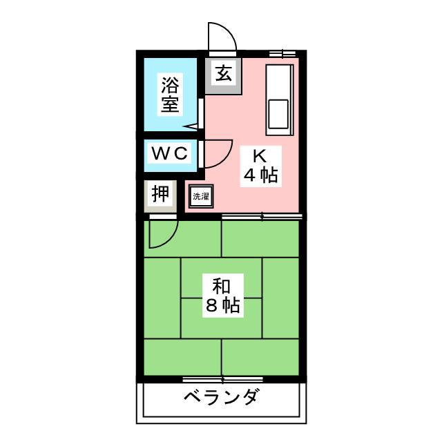 フォーブルG(1K/2階)の間取り写真