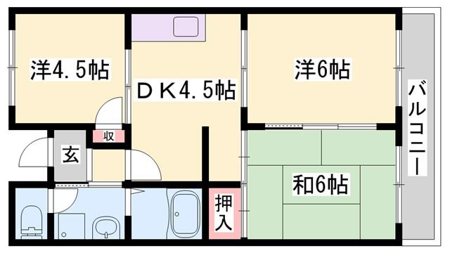 ガーデンプレイス望理郷(3DK/2階)の間取り写真