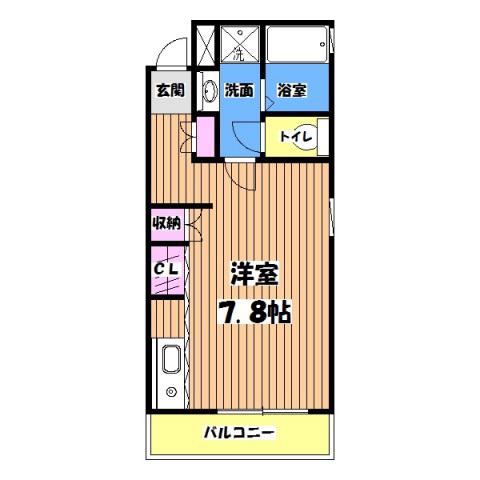 リシェス橋本A棟(ワンルーム/3階)の間取り写真