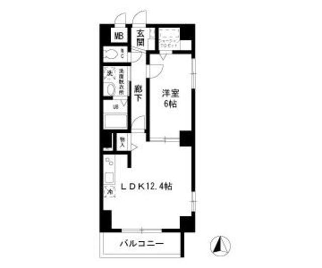 P-SQUARE SHUMOKU(1LDK/12階)の間取り写真