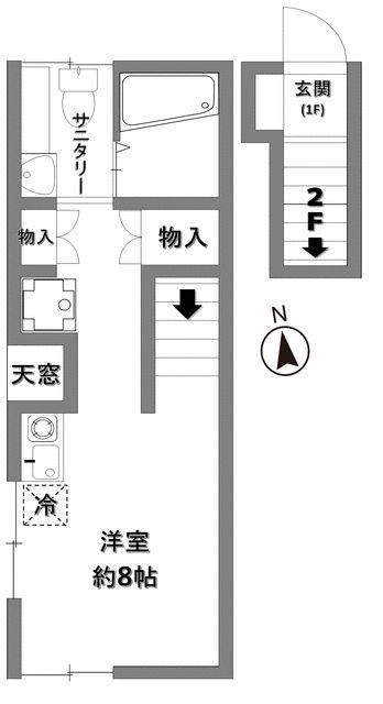 カルテット池袋(ワンルーム/2階)の間取り写真