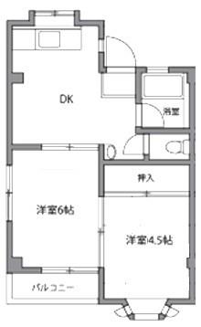 クロノス西八王子(2DK/3階)の間取り写真