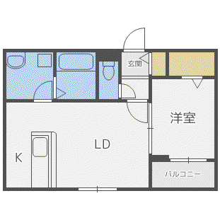 ANGEーSENTIER(1LDK/2階)の間取り写真