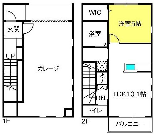 ETERFORT B棟(1LDK/1階)の間取り写真