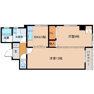 リバーサイド小島(2DK/6階)の間取り写真