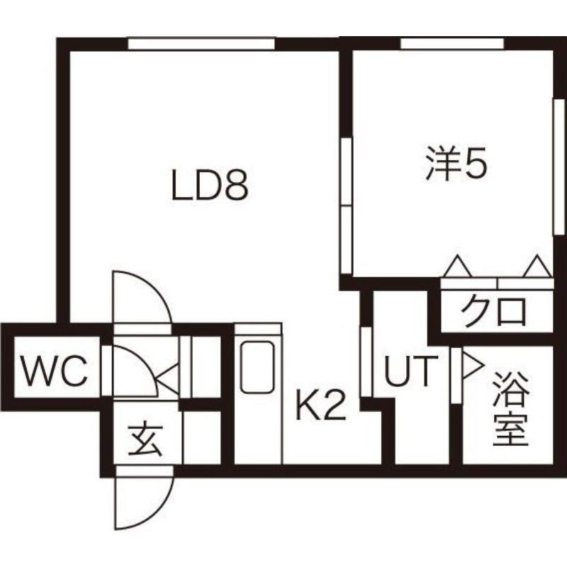 プリマクラッセ環状通東(1LDK/2階)の間取り写真
