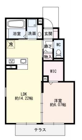 セルヴィス デ エスプリ(1LDK/1階)の間取り写真