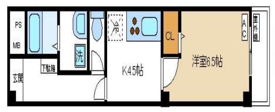 Kパレス羽田4丁目(1K/2階)の間取り写真