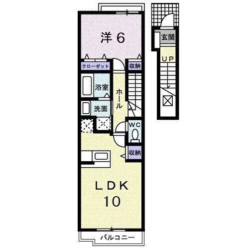 アニメート東所沢(1LDK/2階)の間取り写真