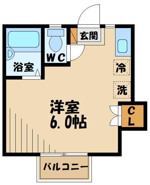 コーポ峰(ワンルーム/2階)の間取り写真