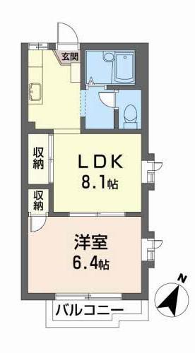 エルアルカサー(1LDK/2階)の間取り写真