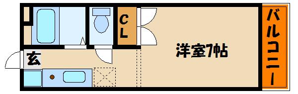 ハイツTAKAHASHI(1K/2階)の間取り写真