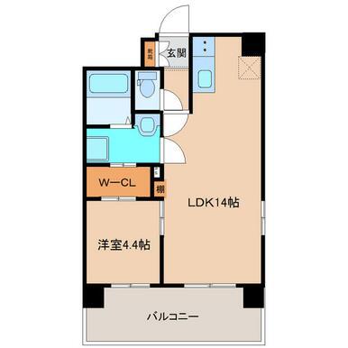 LAGOA湖東(1LDK/7階)の間取り写真