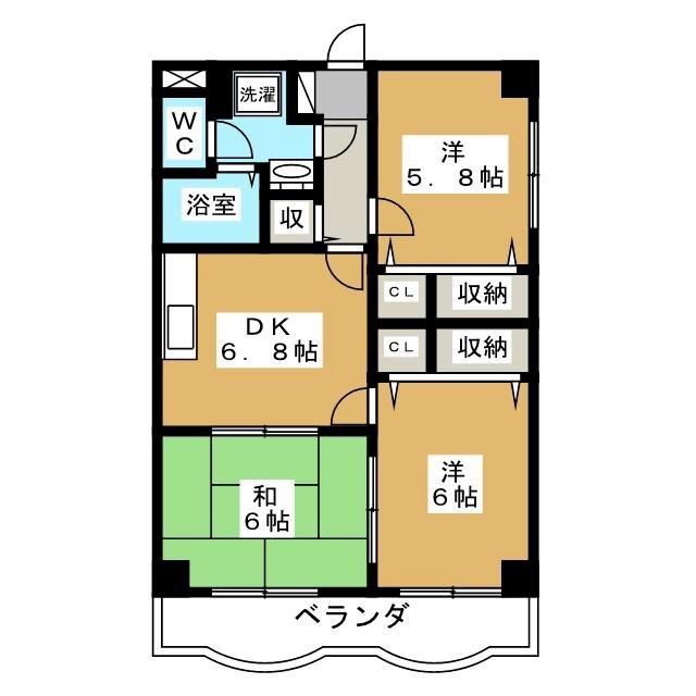 アメニティ明和館(3DK/4階)の間取り写真