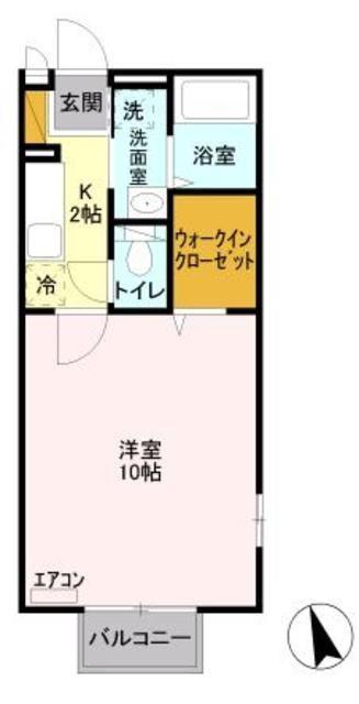 INFINITY(1K/1階)の間取り写真