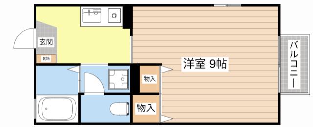 ジュネス(1K/2階)の間取り写真