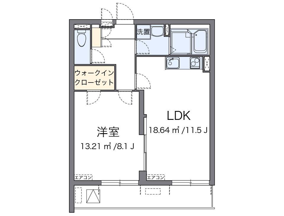 クレイノリベーラ(1LDK/3階)の間取り写真
