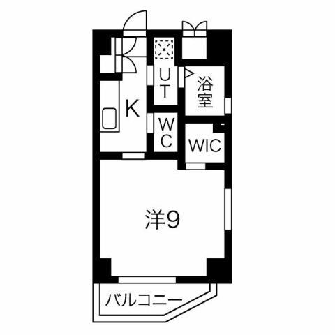 ADUSAY(1K/9階)の間取り写真