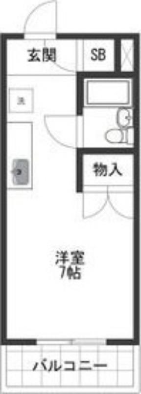 川辺529ビル(ワンルーム/9階)の間取り写真