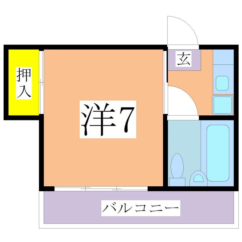 S・A荒田(1K/2階)の間取り写真