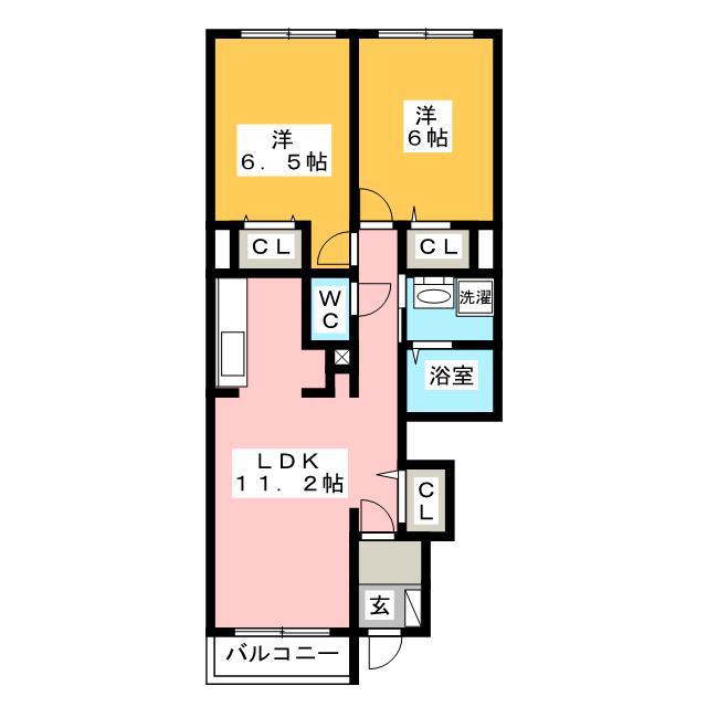 グラン・エストIII(2LDK/1階)の間取り写真
