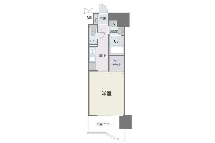 CAVANA天神(1K/8階)の間取り写真