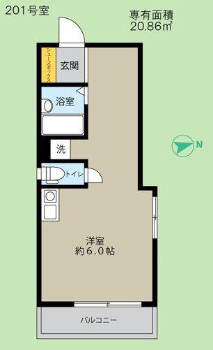 イースタイル東葛西(ワンルーム/2階)の間取り写真