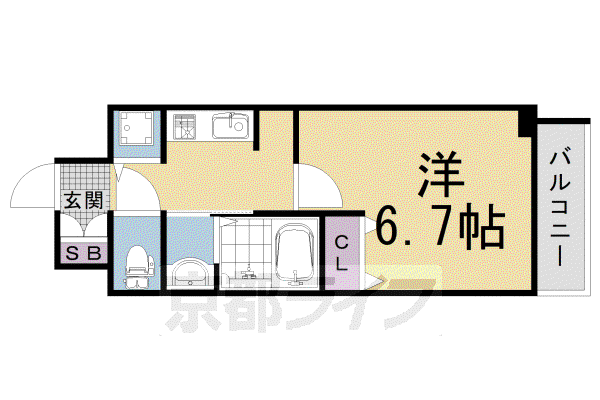 PIERIS GARDENピエリス・ガーデン(1K/3階)の間取り写真