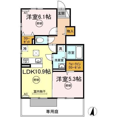 マリッジスター(2LDK/1階)の間取り写真