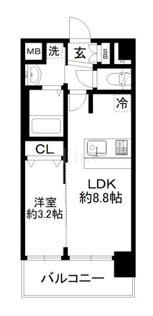 プレサンスTHE KYOTO 粋都(1LDK/5階)の間取り写真