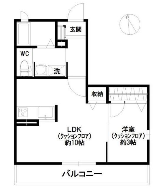 須賀第7ハイツ(1LDK/3階)の間取り写真