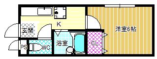 グリーンヒル110(1K/2階)の間取り写真