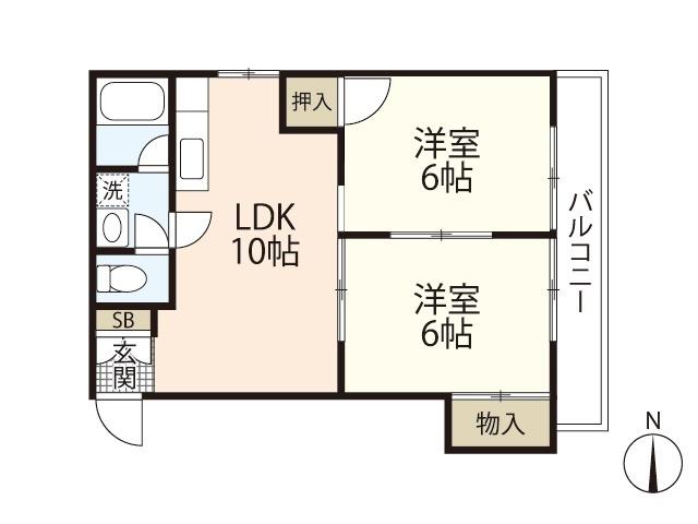リラ船本(2LDK/1階)の間取り写真