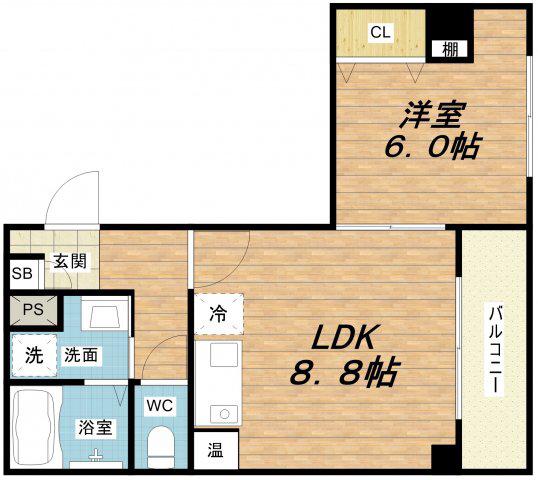 プレアデス玉造東(1LDK/7階)の間取り写真