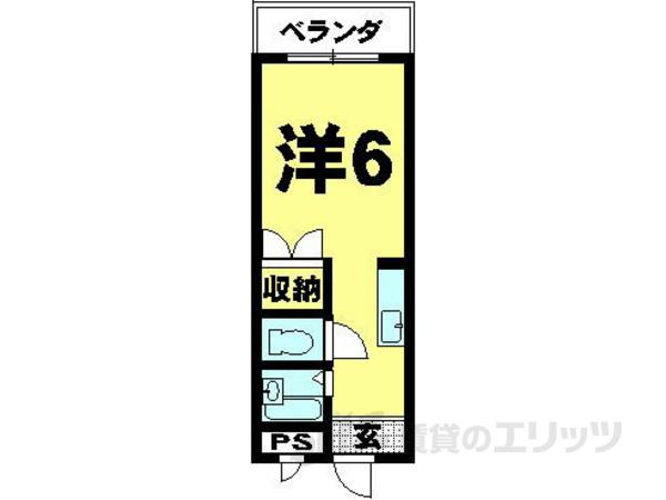 ロイヤル戸賀(ワンルーム/2階)の間取り写真