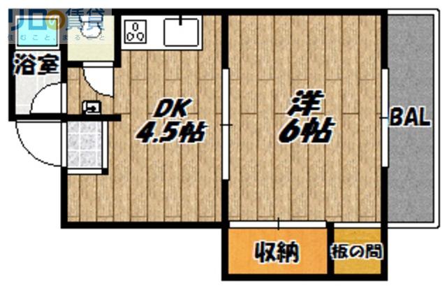 岡本駅前マンション(1DK/3階)の間取り写真