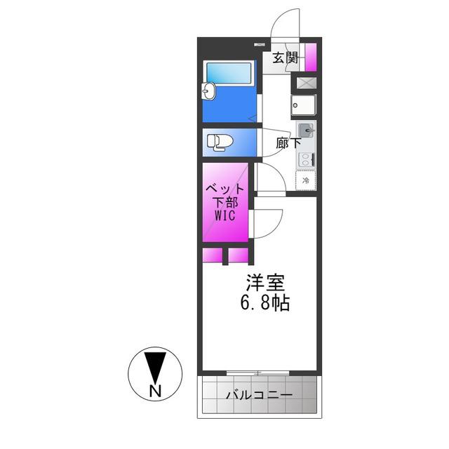 レオパレスひまわり荘(1K/2階)の間取り写真