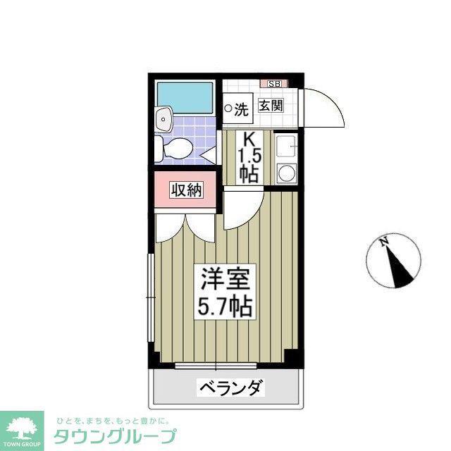 バチュラー蕨(1K/3階)の間取り写真