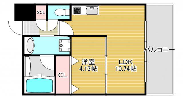 プレジオ御幣島(1LDK/12階)の間取り写真