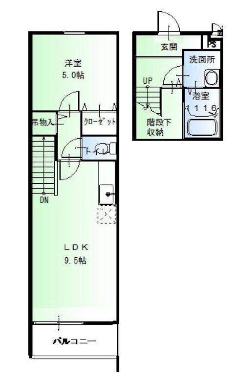 サンキストMZ-サクラ(1LDK/2階)の間取り写真