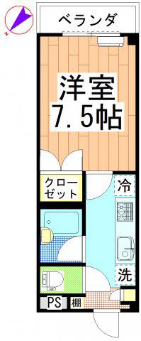 ナッツベリー千葉(1K/2階)の間取り写真