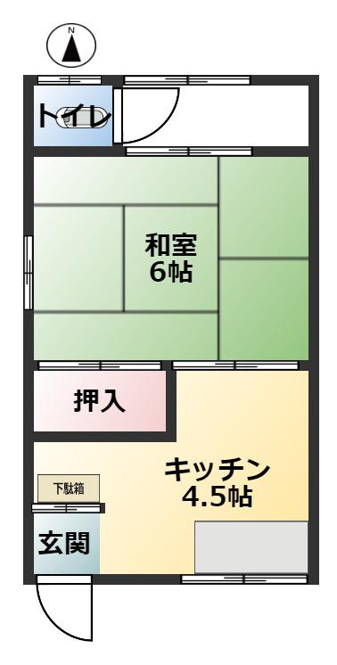 池本文化(1K/2階)の間取り写真
